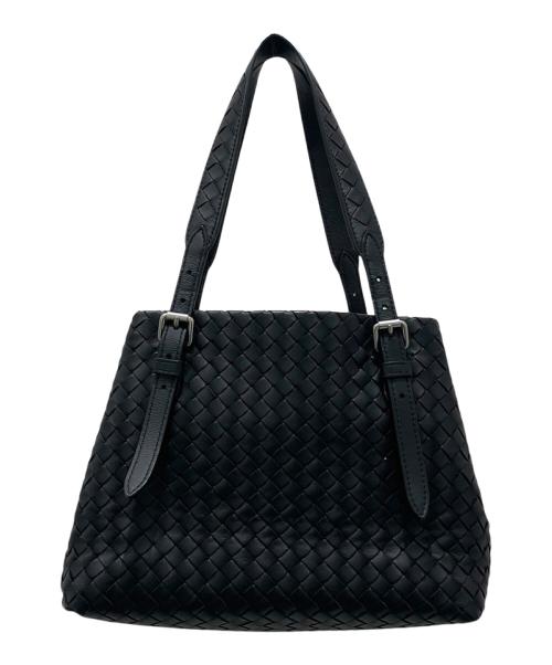 BOTTEGA VENETA（ボッテガベネタ）BOTTEGA VENETA (ボッテガベネタ) イントレチャート ハンドバッグ ブラックの古着・服飾アイテム