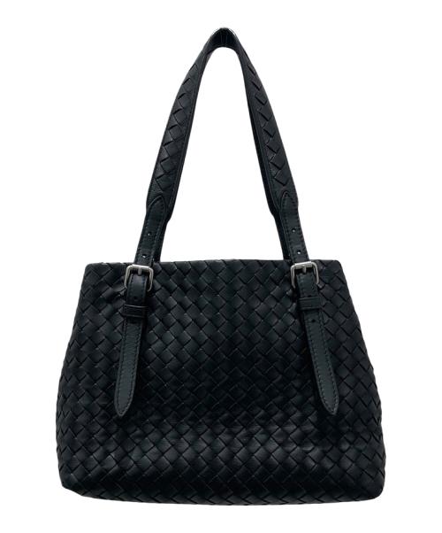 BOTTEGA VENETA（ボッテガベネタ）BOTTEGA VENETA (ボッテガベネタ) イントレチャート ハンドバッグ ブラックの古着・服飾アイテム