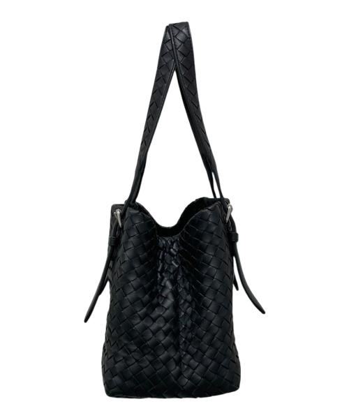 BOTTEGA VENETA（ボッテガベネタ）BOTTEGA VENETA (ボッテガベネタ) イントレチャート ハンドバッグ ブラックの古着・服飾アイテム
