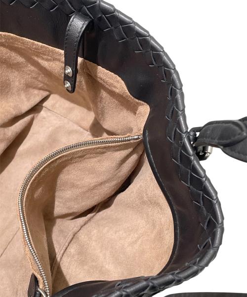 BOTTEGA VENETA（ボッテガベネタ）BOTTEGA VENETA (ボッテガベネタ) イントレチャート ハンドバッグ ブラックの古着・服飾アイテム