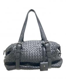 BOTTEGA VENETAボッテガベネタ）の古着「ナッパ・モンテーニュバッグ/Nappa Leather Montaigne Mini Boston Bag Handbag Soft Leather Top Handle Bag」｜ブラック
