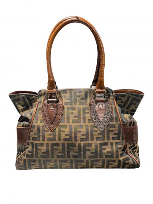 FENDI（フェンディ）FENDI (フェンディ) ハンドバッグ/8BN157 ブラウン×ブラック サイズ:-の古着・服飾アイテム
