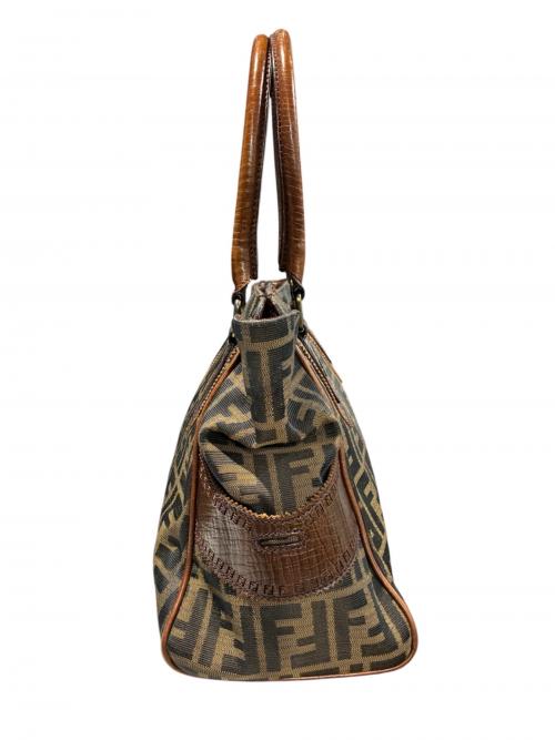 FENDI（フェンディ）FENDI (フェンディ) ハンドバッグ/8BN157 ブラウン×ブラック サイズ:-の古着・服飾アイテム