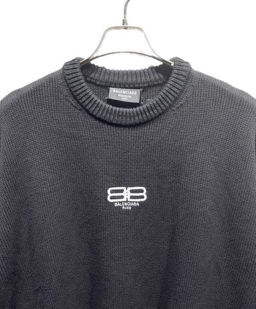 BALENCIAGA（バレンシアガ）BALENCIAGA (バレンシアガ) BB刺繍ニット ブラック サイズ:Lの古着・服飾アイテム