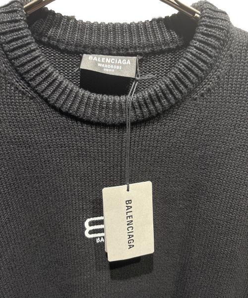 BALENCIAGA（バレンシアガ）BALENCIAGA (バレンシアガ) BB刺繍ニット ブラック サイズ:Lの古着・服飾アイテム