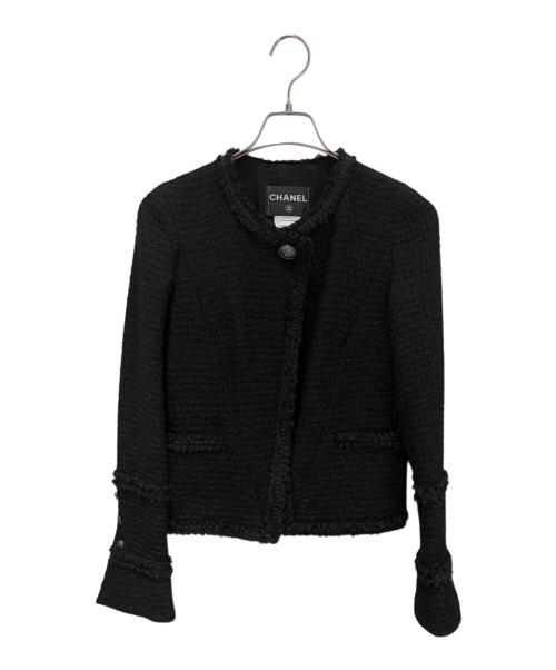 CHANEL（シャネル）CHANEL (シャネル) ココマークボタンツイードジャケット ブラック サイズ:36の古着・服飾アイテム