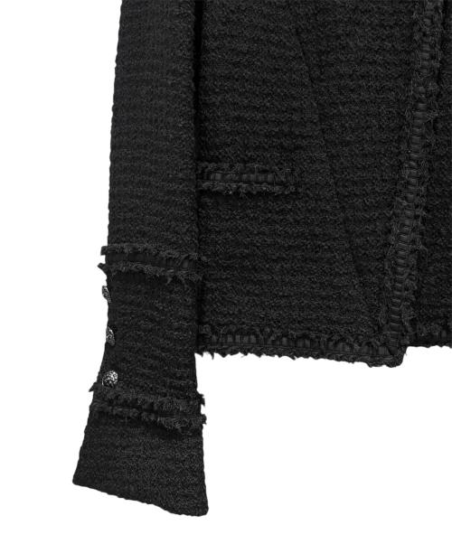 CHANEL（シャネル）CHANEL (シャネル) ココマークボタンツイードジャケット ブラック サイズ:36の古着・服飾アイテム
