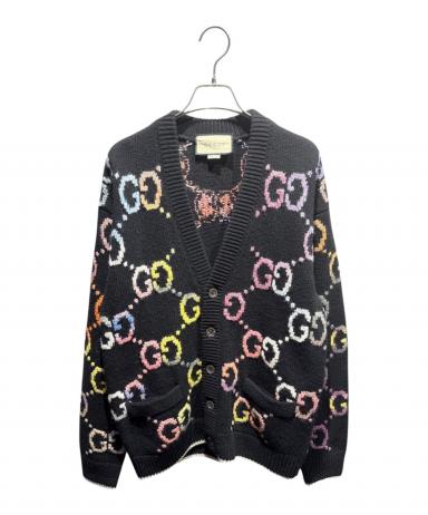 良品 GUCCI  グッチ グッチテニス フローラプリント リバーシブル スウェットカーディガン 581167 ブラック レディース 古着 中古 USED GUCCI - 良品 GUCCI グッチ グッチテニス フローラプリント