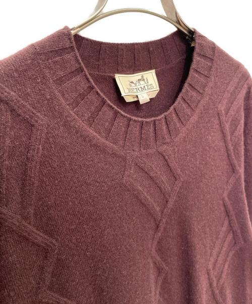 HERMES（エルメス）HERMES (エルメス) カシミヤニット バーガンディー サイズ:Ｌの古着・服飾アイテム