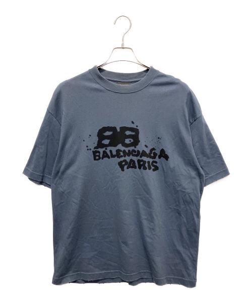 BALENCIAGA（バレンシアガ）BALENCIAGA (バレンシアガ) Hand-Drawn BB Icon Tシャツ ネイビー サイズ:Sの古着・服飾アイテム