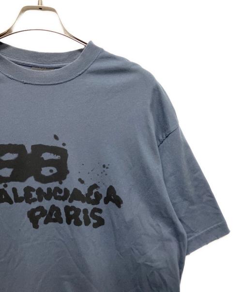 BALENCIAGA（バレンシアガ）BALENCIAGA (バレンシアガ) Hand-Drawn BB Icon Tシャツ ネイビー サイズ:Sの古着・服飾アイテム