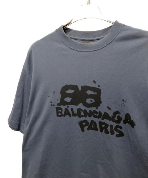 BALENCIAGA（バレンシアガ）BALENCIAGA (バレンシアガ) Hand-Drawn BB Icon Tシャツ ネイビー サイズ:Sの古着・服飾アイテム