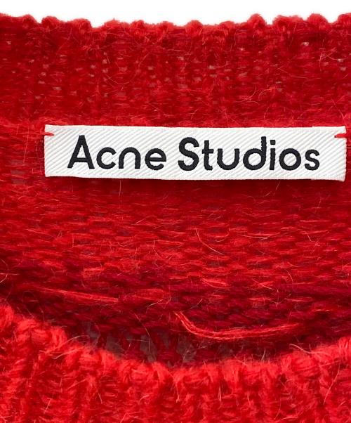 Acne studios（アクネ ストゥディオズ）Acne studios (アクネ ストゥディオズ) ダメージ加工ボーダーニット レッド サイズ:Sの古着・服飾アイテム
