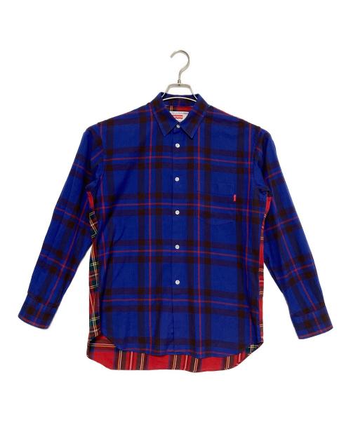 SUPREME（シュプリーム）SUPREME (シュプリーム) COMME des GARCONS SHIRT (コムデギャルソンシャツ) Lightweight Flannel Shirt ブルー×レッド サイズ:Sの古着・服飾アイテム