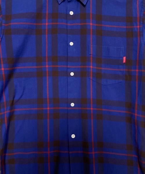 SUPREME（シュプリーム）SUPREME (シュプリーム) COMME des GARCONS SHIRT (コムデギャルソンシャツ) Lightweight Flannel Shirt ブルー×レッド サイズ:Sの古着・服飾アイテム