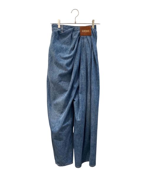 LOEWE（ロエベ）LOEWE (ロエベ) ドレープデニムパンツ インディゴ サイズ:32の古着・服飾アイテム