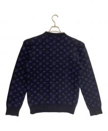 LOUIS VUITTON（ルイ ヴィトン）の古着「ハーフアンドハーフモノグラムニット」｜ブラック