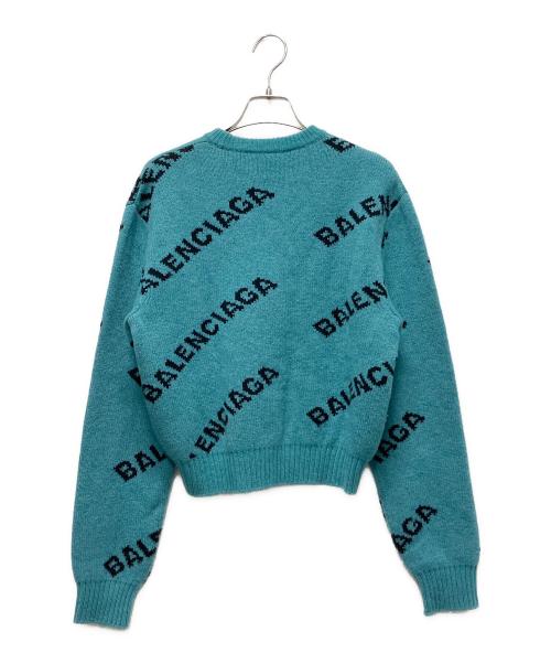BALENCIAGA（バレンシアガ）BALENCIAGA (バレンシアガ) オールオーバーロゴニット ブルー サイズ:34の古着・服飾アイテム