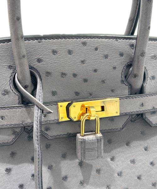 HERMES（エルメス）HERMES (エルメス) バーキン30/ゴールド金具/オーストリッチ/X刻印 グレーパープル系 サイズ:30の古着・服飾アイテム