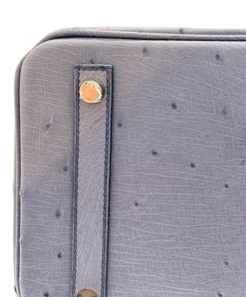 HERMES（エルメス）HERMES (エルメス) バーキン30/ゴールド金具/オーストリッチ/X刻印 グレーパープル系 サイズ:30の古着・服飾アイテム
