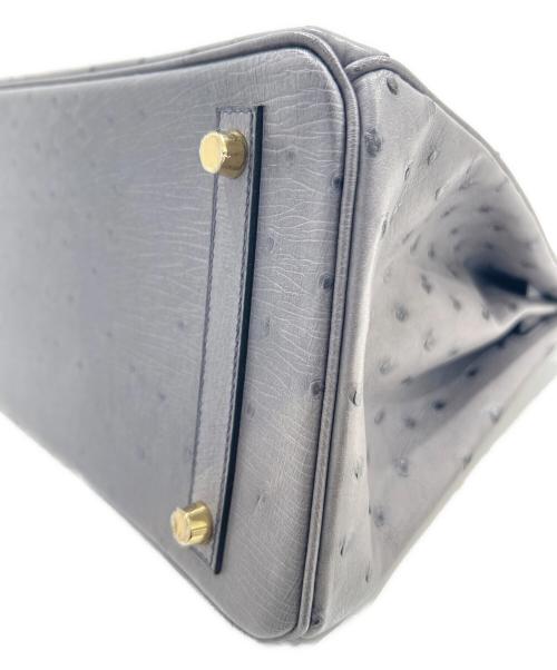 HERMES（エルメス）HERMES (エルメス) バーキン30/ゴールド金具/オーストリッチ/X刻印 グレーパープル系 サイズ:30の古着・服飾アイテム