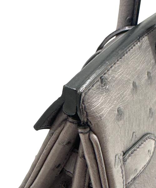 HERMES（エルメス）HERMES (エルメス) バーキン30/ゴールド金具/オーストリッチ/X刻印 グレーパープル系 サイズ:30の古着・服飾アイテム