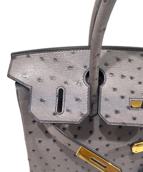 HERMES（エルメス）HERMES (エルメス) バーキン30/ゴールド金具/オーストリッチ/X刻印 グレーパープル系 サイズ:30の古着・服飾アイテム