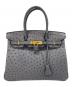 HERMES（エルメス）の古着「バーキン30/ゴールド金具/オーストリッチ/X刻印」｜グレーパープル系