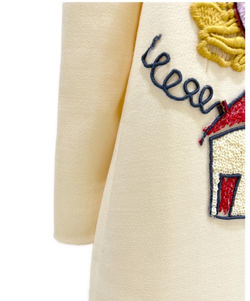 DOLCE & GABBANA（ドルチェ＆ガッバーナ）DOLCE & GABBANA (ドルチェ＆ガッバーナ) 刺繍ビーズ装飾ワンピース アイボリー サイズ:40の古着・服飾アイテム