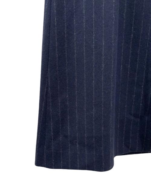 BLAMINK（ブラミンク）BLAMINK (ブラミンク) ウールストライプトラペーズスカート ネイビー サイズ:36の古着・服飾アイテム