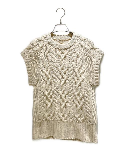 BLAMINK（ブラミンク）BLAMINK (ブラミンク) カシミヤハンドケーブルベスト ベージュ サイズ:38の古着・服飾アイテム