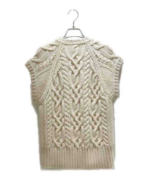 BLAMINK（ブラミンク）BLAMINK (ブラミンク) カシミヤハンドケーブルベスト ベージュ サイズ:38の古着・服飾アイテム