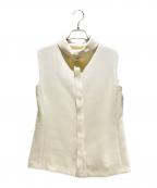 CHANELシャネル）の古着「22C Coco Button Sleeveless Blouse ココボタン ノースリーブ ブラウス/P71866V63363」｜ホワイト