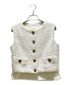 CHANELシャネル）の古着「ココボタンツイードベスト P72532V64383」｜ホワイト