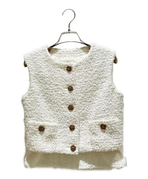 CHANEL（シャネル）CHANEL (シャネル) ココボタンツイードベスト P72532V64383 ホワイト サイズ:34の古着・服飾アイテム