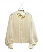 BLAMINKブラミンク）の古着「R SILK PLEAT STL BL/シルクプリーツブラウス」｜アイボリー