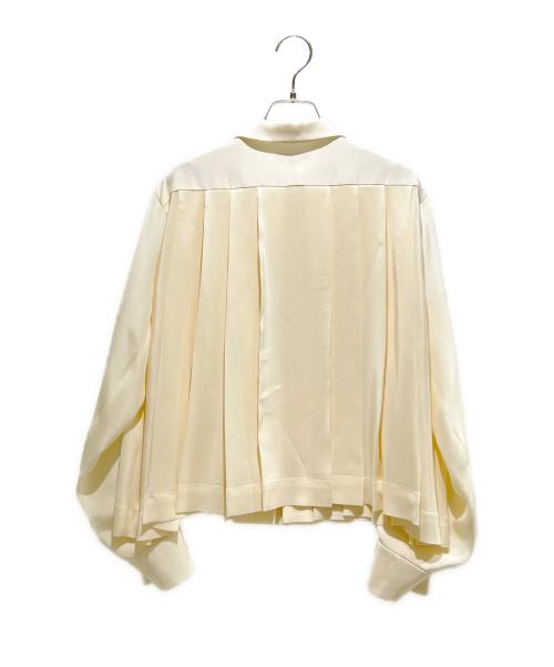 BLAMINK（ブラミンク）BLAMINK (ブラミンク) R SILK PLEAT STL BL/シルクプリーツブラウス アイボリー サイズ:36の古着・服飾アイテム