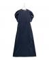 BLAMINK（ブラミンク）の古着「Velour French Sleeve Dress Back Zip バックジップ ベロア フレンチスリーブ ワンピース」｜ネイビー