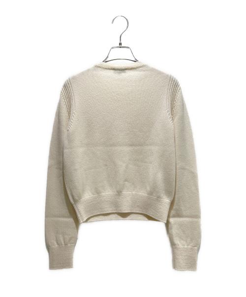 CHANEL（シャネル）CHANEL (シャネル) ココマークビジューカシミヤニット アイボリー サイズ:34の古着・服飾アイテム