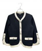 CHANELシャネル）の古着「P78 ココマーク カシミヤ トリムニットカーディガン/Coco Mark Cashmere Trim Knit Cardigan/P78954K11387」｜ホワイト×ブラック
