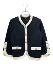 CHANEL（シャネル）の古着「P78 ココマーク カシミヤ トリムニットカーディガン/Coco Mark Cashmere Trim Knit Cardigan/P78954K11387」｜ホワイト×ブラック