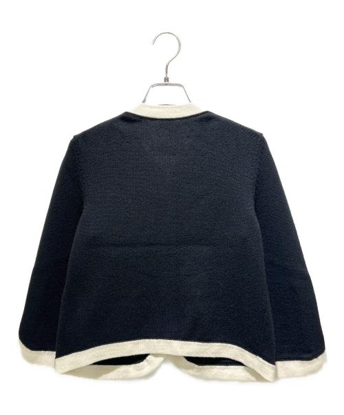 CHANEL（シャネル）CHANEL (シャネル) P78 ココマーク カシミヤ トリムニットカーディガン/Coco Mark Cashmere Trim Knit Cardigan/P78954K11387 ホワイト×ブラック サイズ:34の古着・服飾アイテム