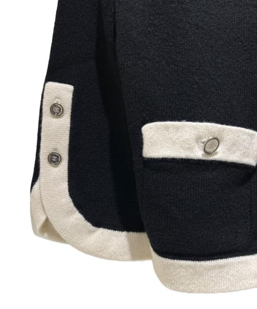 CHANEL（シャネル）CHANEL (シャネル) P78 ココマーク カシミヤ トリムニットカーディガン/Coco Mark Cashmere Trim Knit Cardigan/P78954K11387 ホワイト×ブラック サイズ:34の古着・服飾アイテム