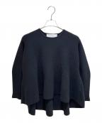 MYLANマイラン）の古着「Wool Cashmere Knit Flare Top/カシミヤ混ニット」｜ブラック