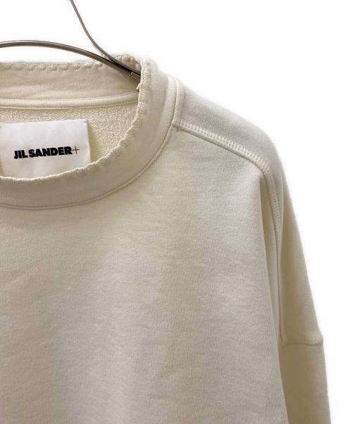 JIL SANDER+（ジルサンダープラス）JIL SANDER+ (ジルサンダープラス) ネック刺しゅう オーバーサイズ モックネックスウェット ホワイト サイズ:Sの古着・服飾アイテム