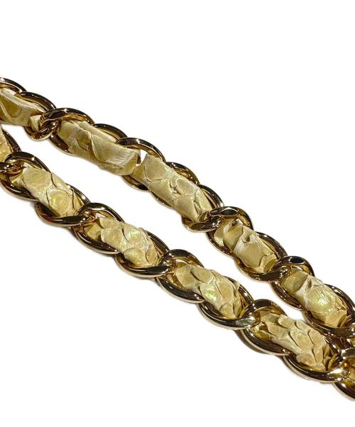 CHANEL（シャネル）CHANEL (シャネル) パイソンダブルフラプマトラッセ25/classic double flap/チェーンショルダーバッグ パールホワイト サイズ:25の古着・服飾アイテム