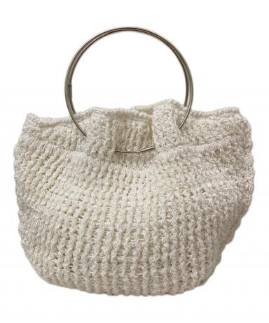 THE ROW ザロウ　フラットマイクロサークルバッグ　かぎ針編み　白　ミニ 中古・古着通販】THE ROW (ザ ロウ) Flat Micro Circle Bag ホワイト