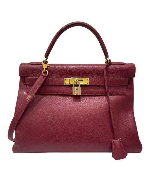 HERMES（エルメス）HERMES (エルメス) ケリー32 内縫い/ゴールド金具/トリヨンクレマンス/レッド系/〇Ｖ:1992年製 レッド系 サイズ:32の古着・服飾アイテム