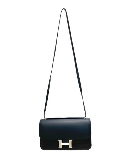 HERMES（エルメス）HERMES (エルメス) Constance III Elan コンスタンス3 エラン/ブラック系/ネイビー系/ソンブレロ/シルバー金具/□R刻印:2014年製 ブラック サイズ:25の古着・服飾アイテム