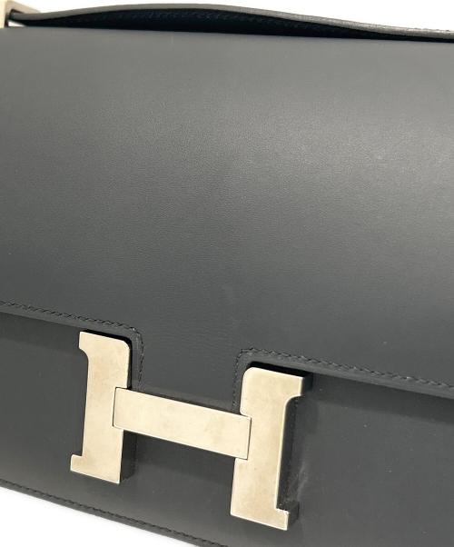 HERMES（エルメス）HERMES (エルメス) Constance III Elan コンスタンス3 エラン/ブラック系/ネイビー系/ソンブレロ/シルバー金具/□R刻印:2014年製 ブラック サイズ:25の古着・服飾アイテム